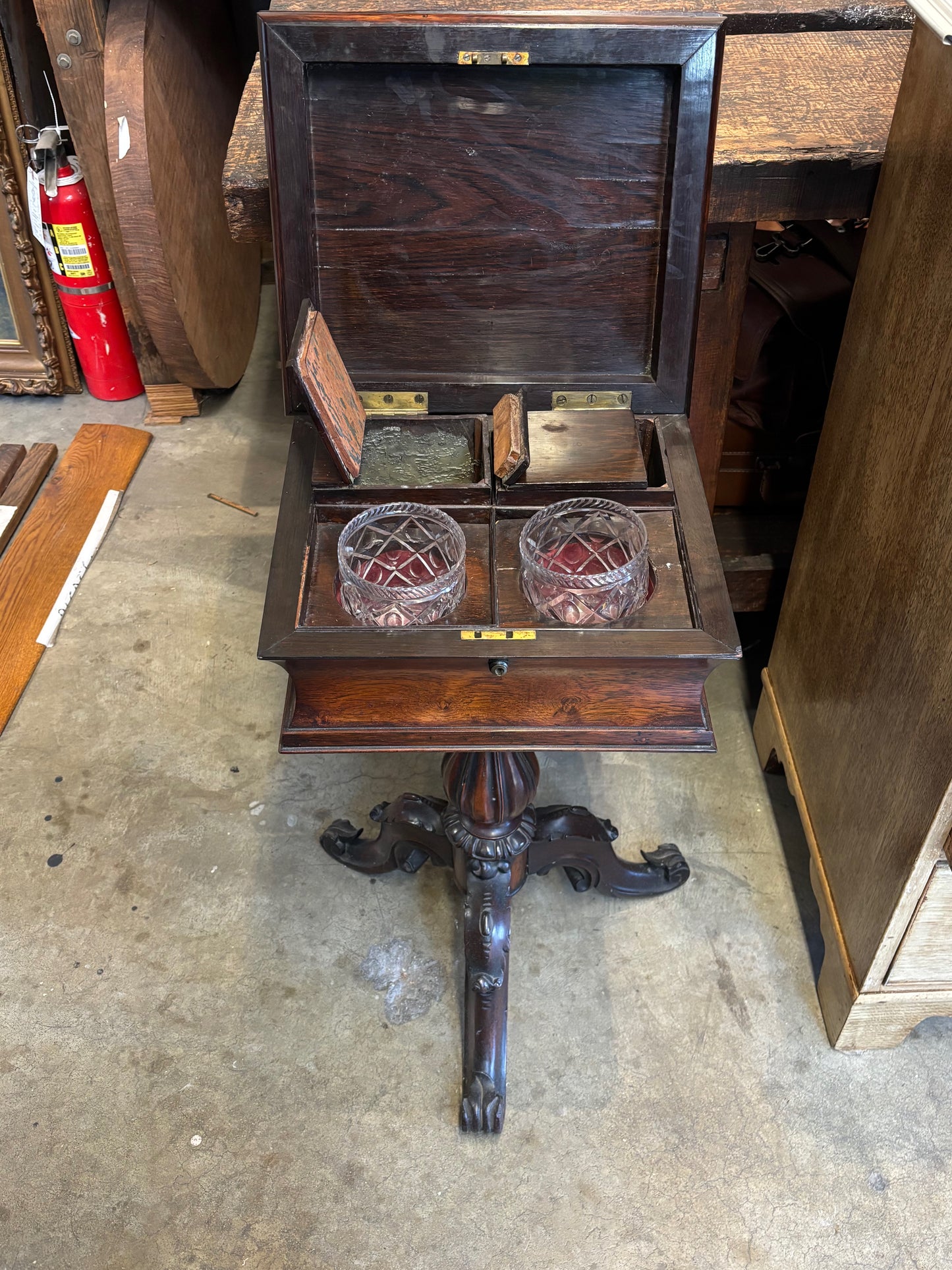 19th Century English Rosewood Teapoy Table