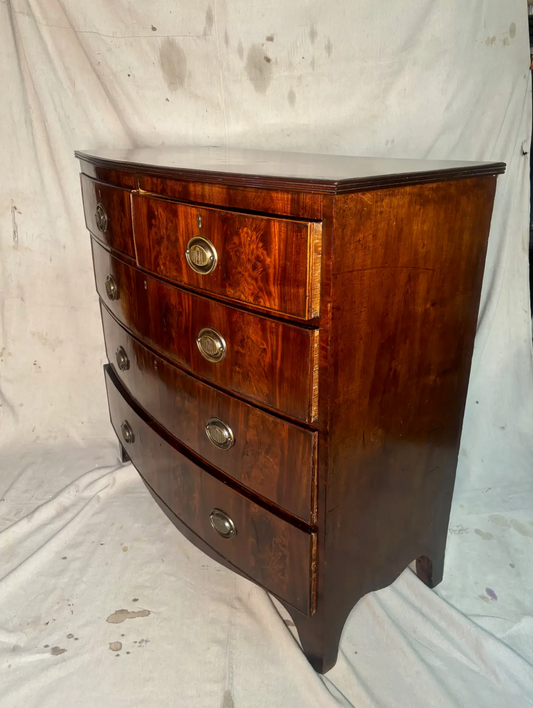 Georgian Bow Chested Chest of Drawers