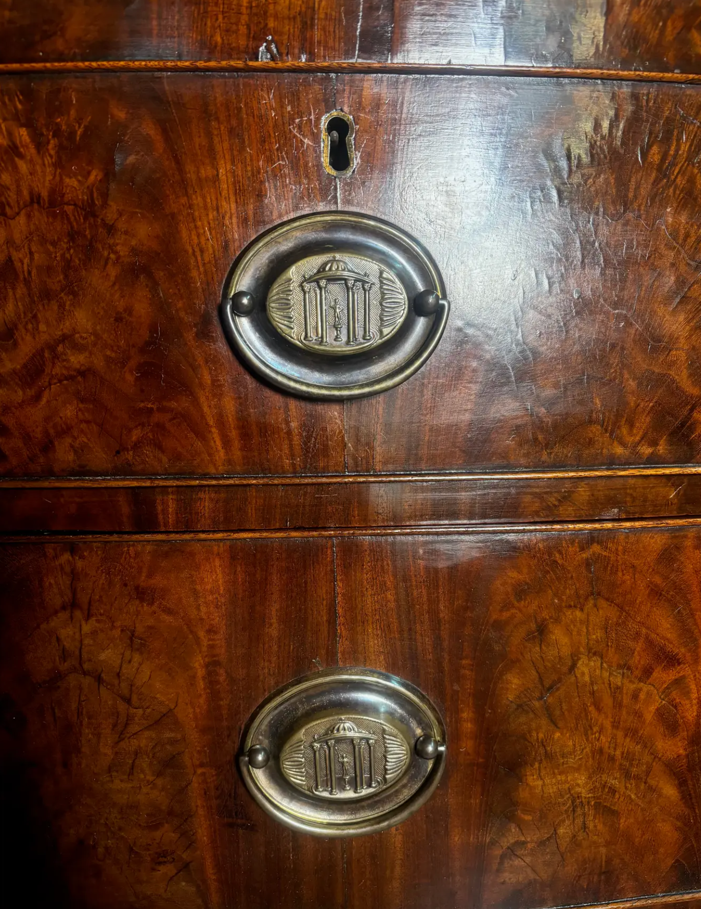 Georgian Bow Chested Chest of Drawers