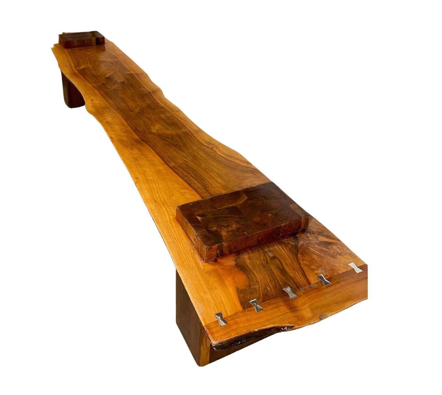 Woodhenge French and American Walnut Slab Bench