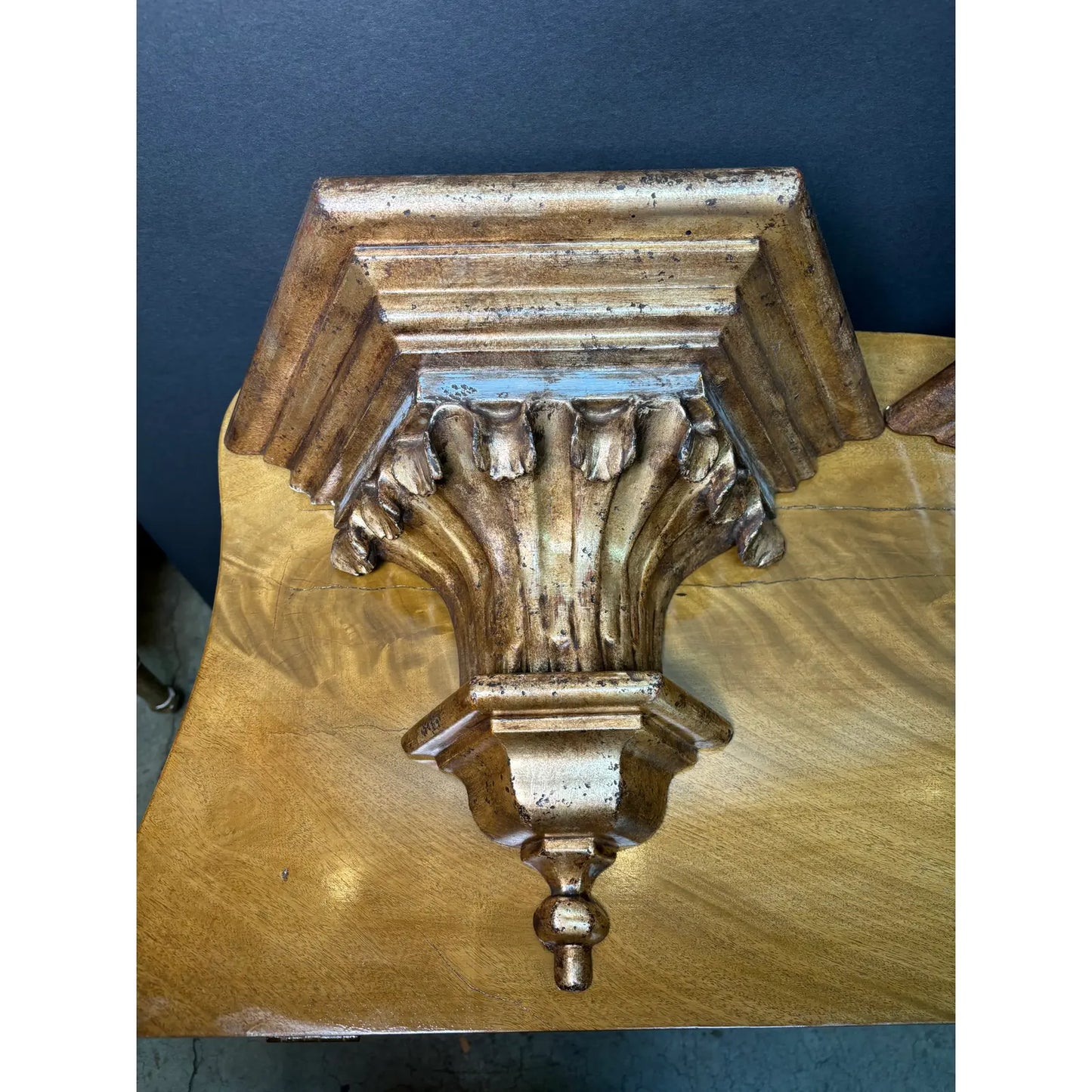 Pair of Italian Neoclassical Giltwood Style Bracket Shelves