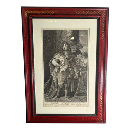 17th Century King Charles II of England Framed Picture