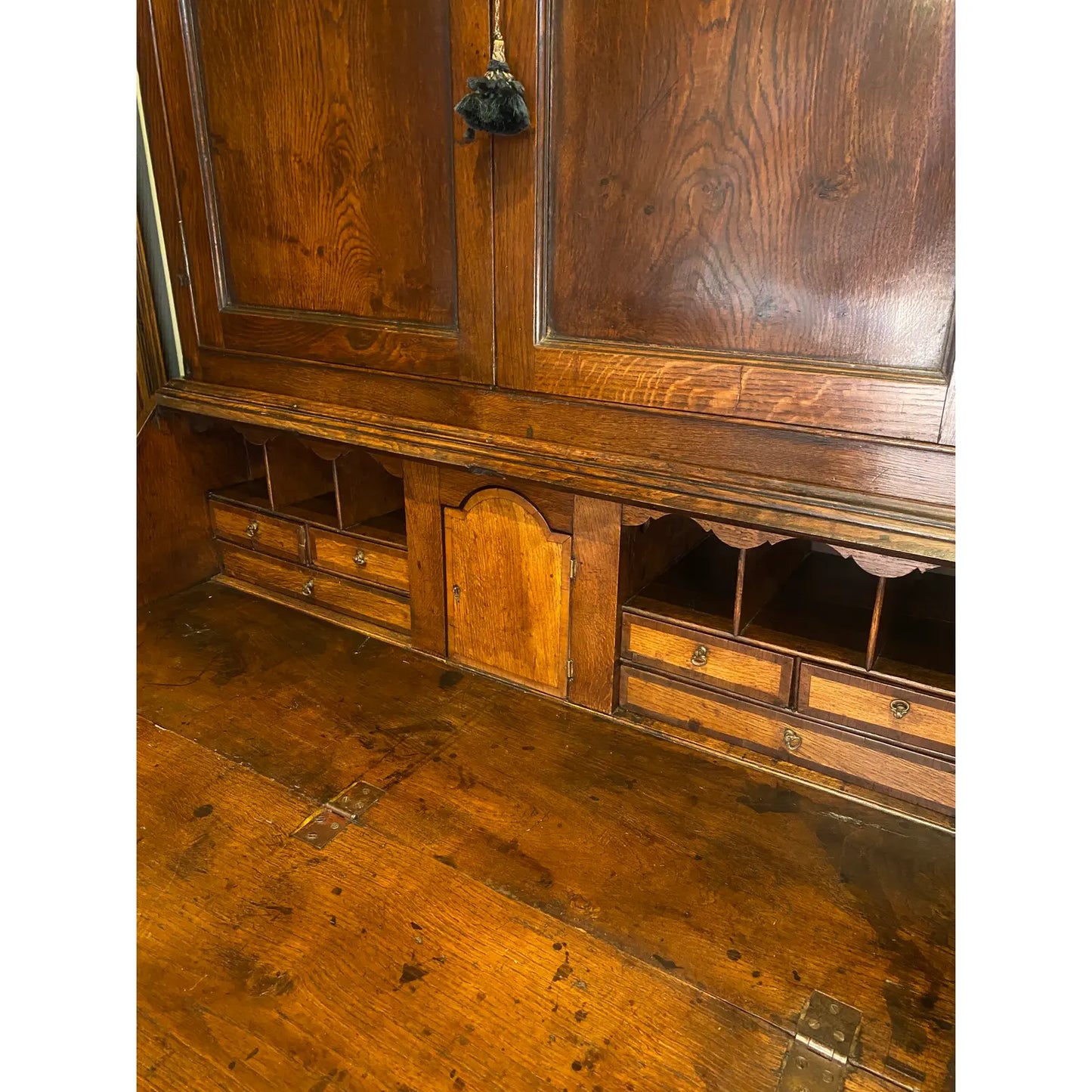 18th-Century Georgian Oak Bureau Bookcase