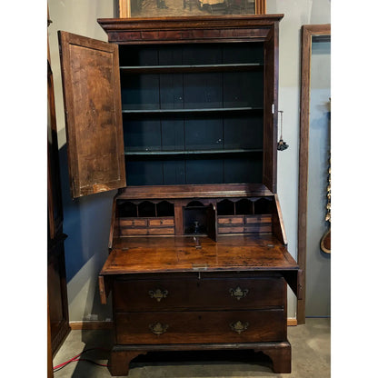 18th-Century Georgian Oak Bureau Bookcase