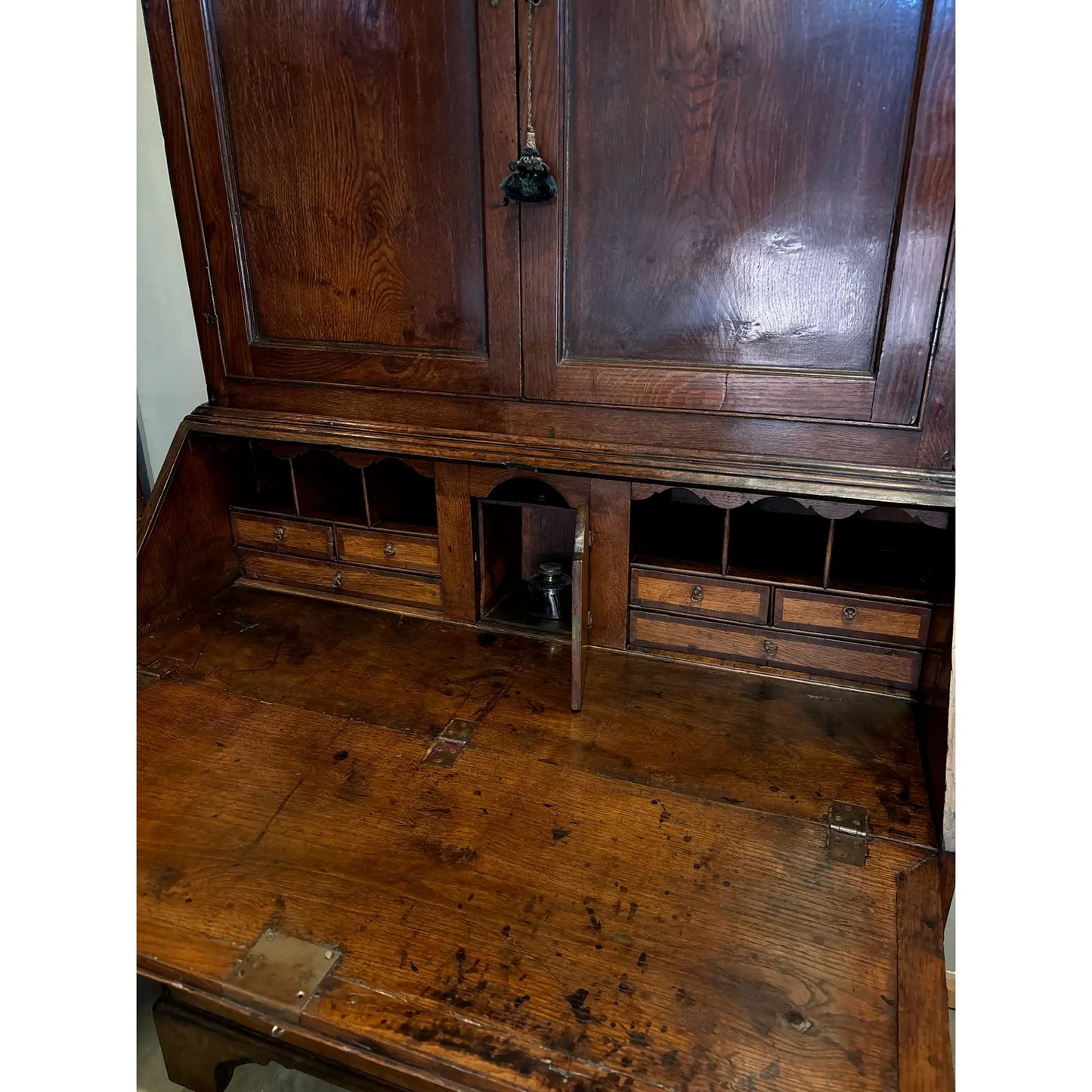 18th-Century Georgian Oak Bureau Bookcase