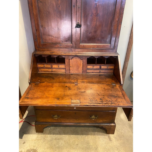 18th-Century Georgian Oak Bureau Bookcase