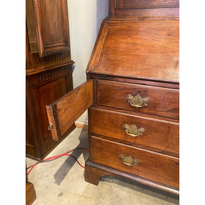 18th-Century Georgian Oak Bureau Bookcase