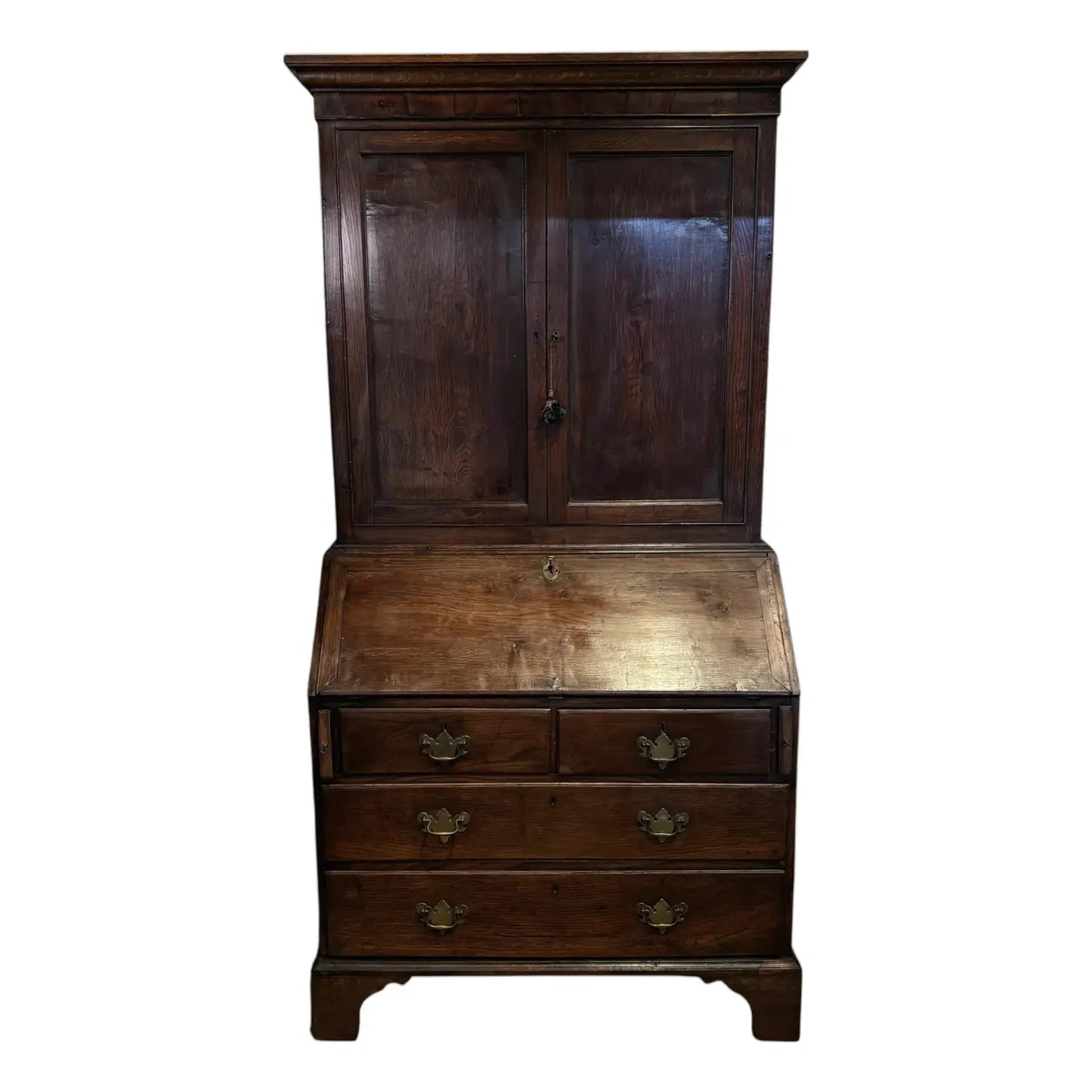 18th-Century Georgian Oak Bureau Bookcase