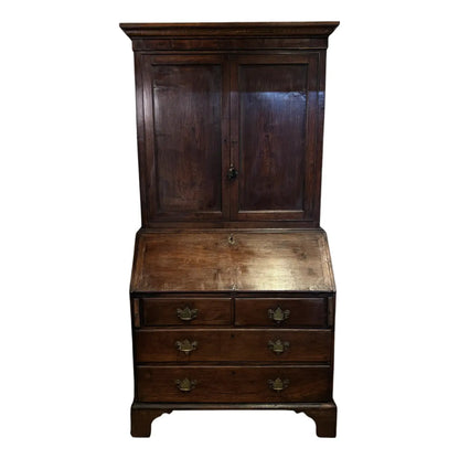 18th-Century Georgian Oak Bureau Bookcase