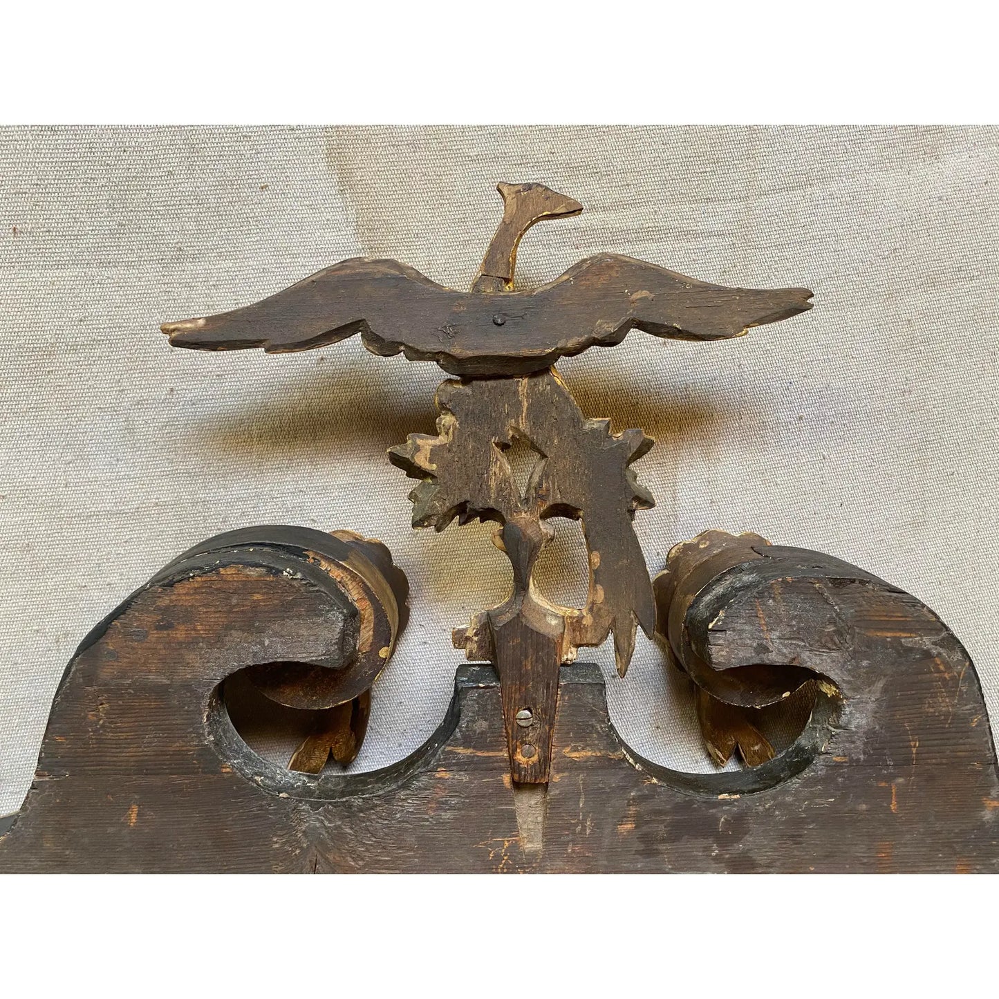 19th Century Federal Style Gilded Mahogany Wall Mirror With Phoenix Crest