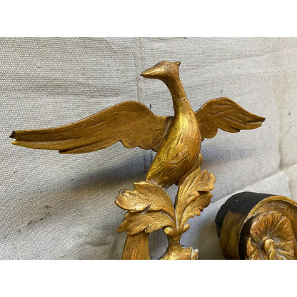 19th Century Federal Style Gilded Mahogany Wall Mirror With Phoenix Crest