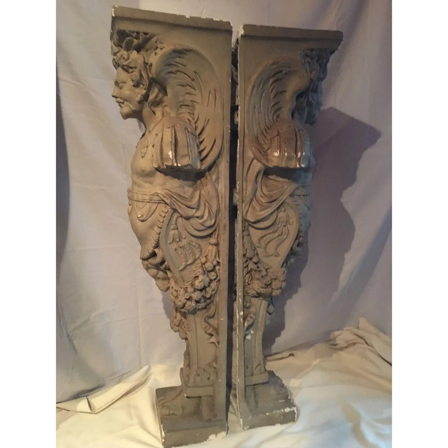 19th Century Plaster Fireguards - Pair