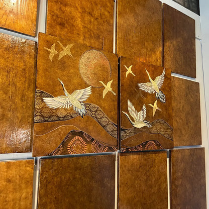 20th Century Japanese Crane Panels