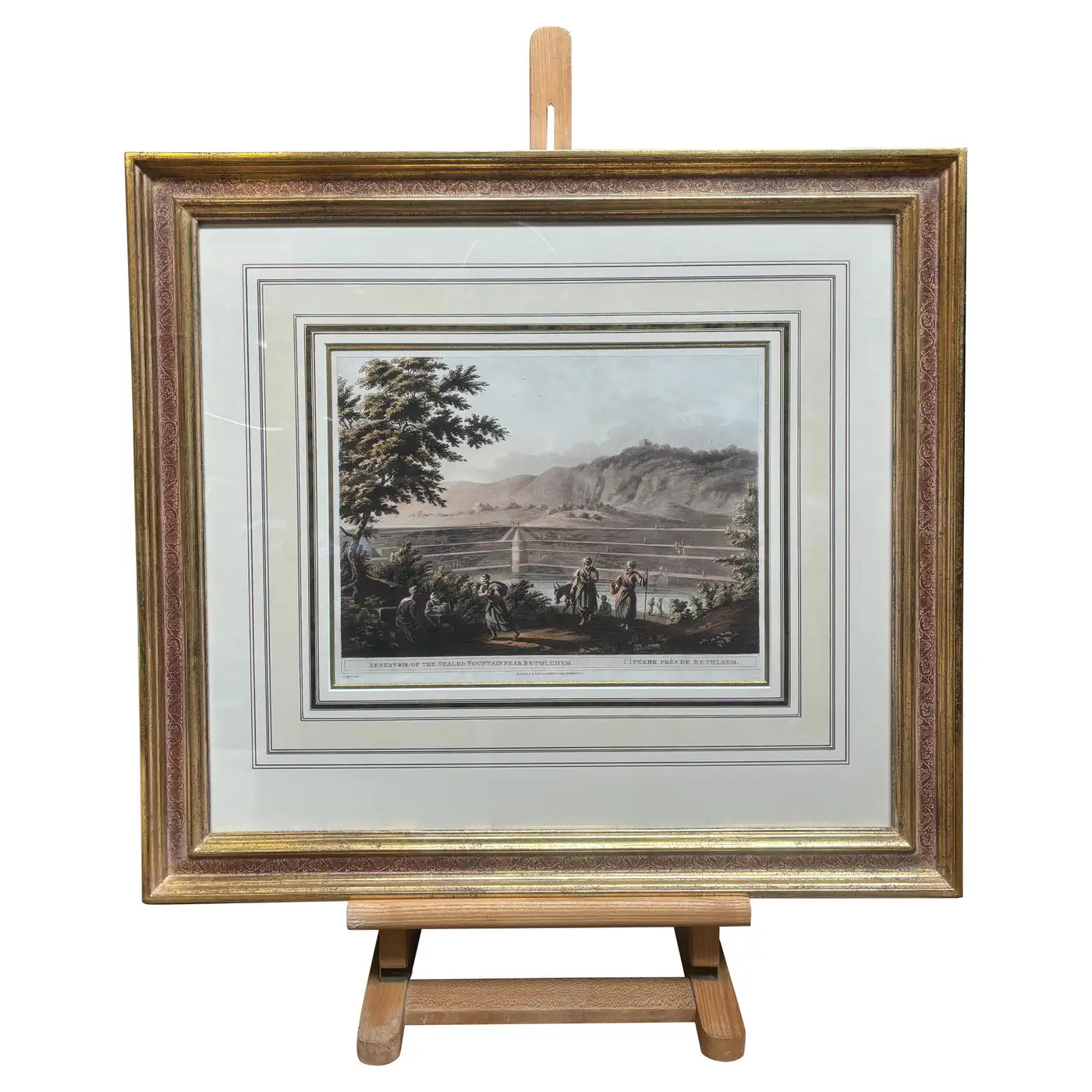 Luigi Mayer - "Reservoir of the Sealed Fountain near Bethlehem(1804)" w/ Gold Frame