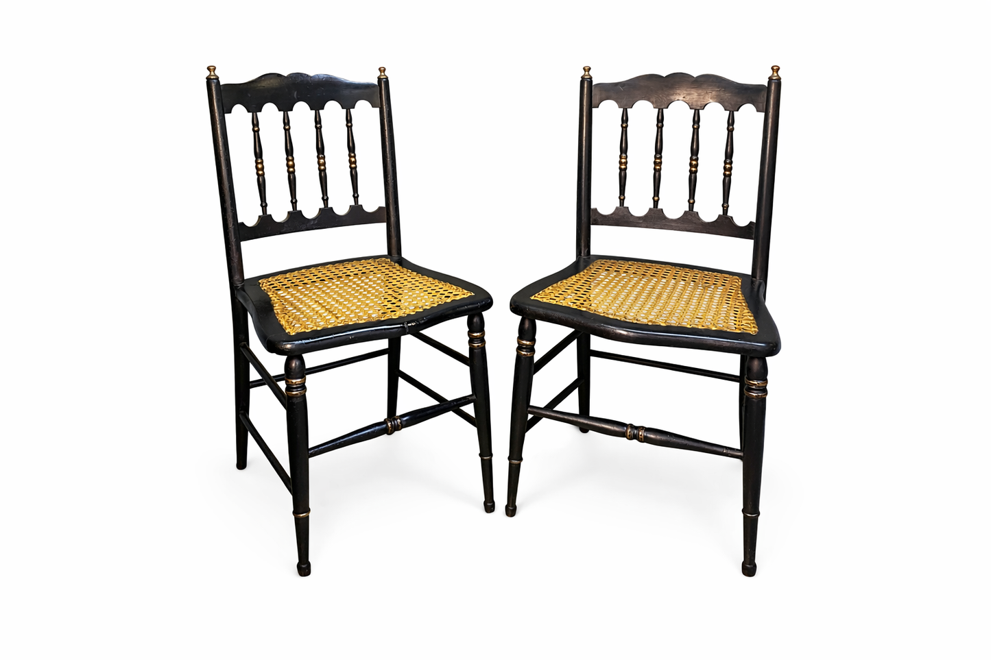 Pair of Late 19th Century Caned Chairs