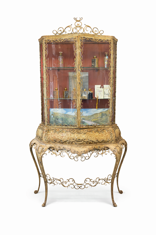 Early 20th Century Gilt Metal Italian Storage Cabinet
