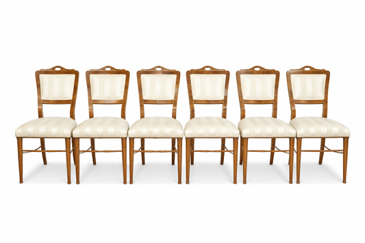 Set of Continental 19th Century Biedermeier-Viennese Walnut Chairs (6)