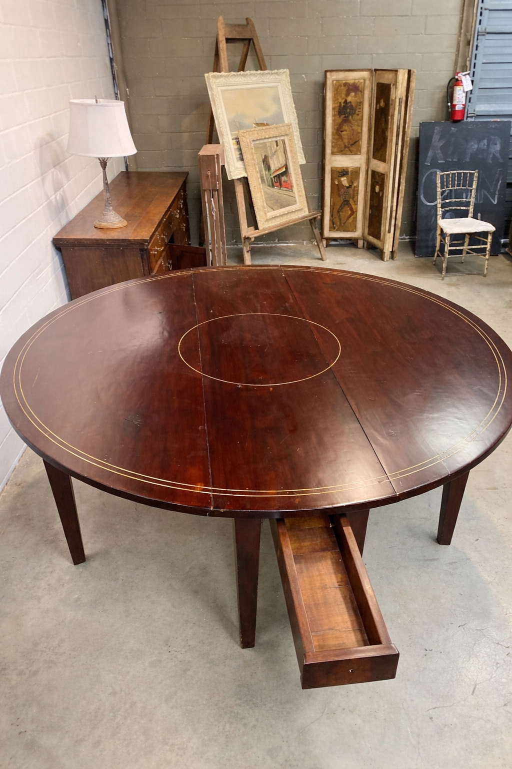 Late 19th Century Cherry Drop-Leaf Table