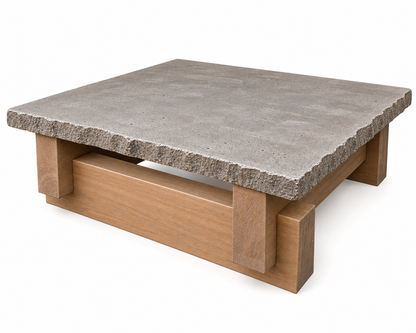 Custom Concrete & Wood Coffee Table