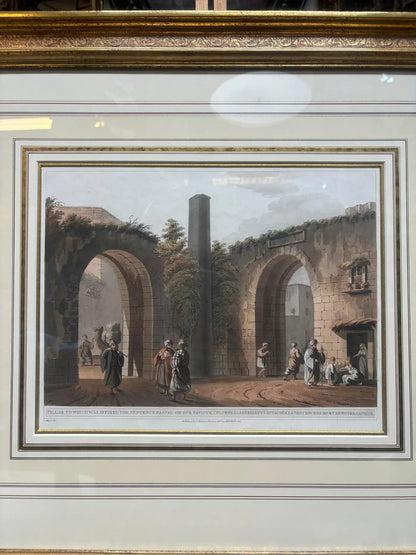 Luigi Mayer - Affixed Pillar with Hand Gilded Frame