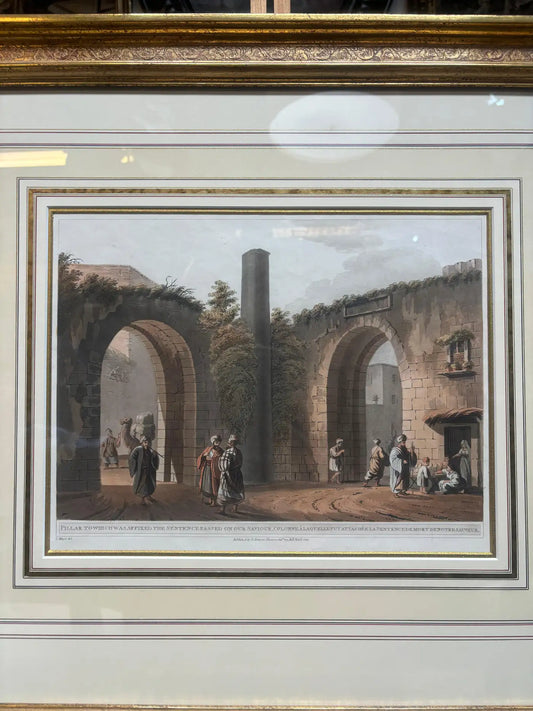 Luigi Mayer - Affixed Pillar with Hand Gilded Frame