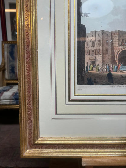 Luigi Mayer - "The Lovers Fountain with the Adjacent Mosque" with Gold Frame