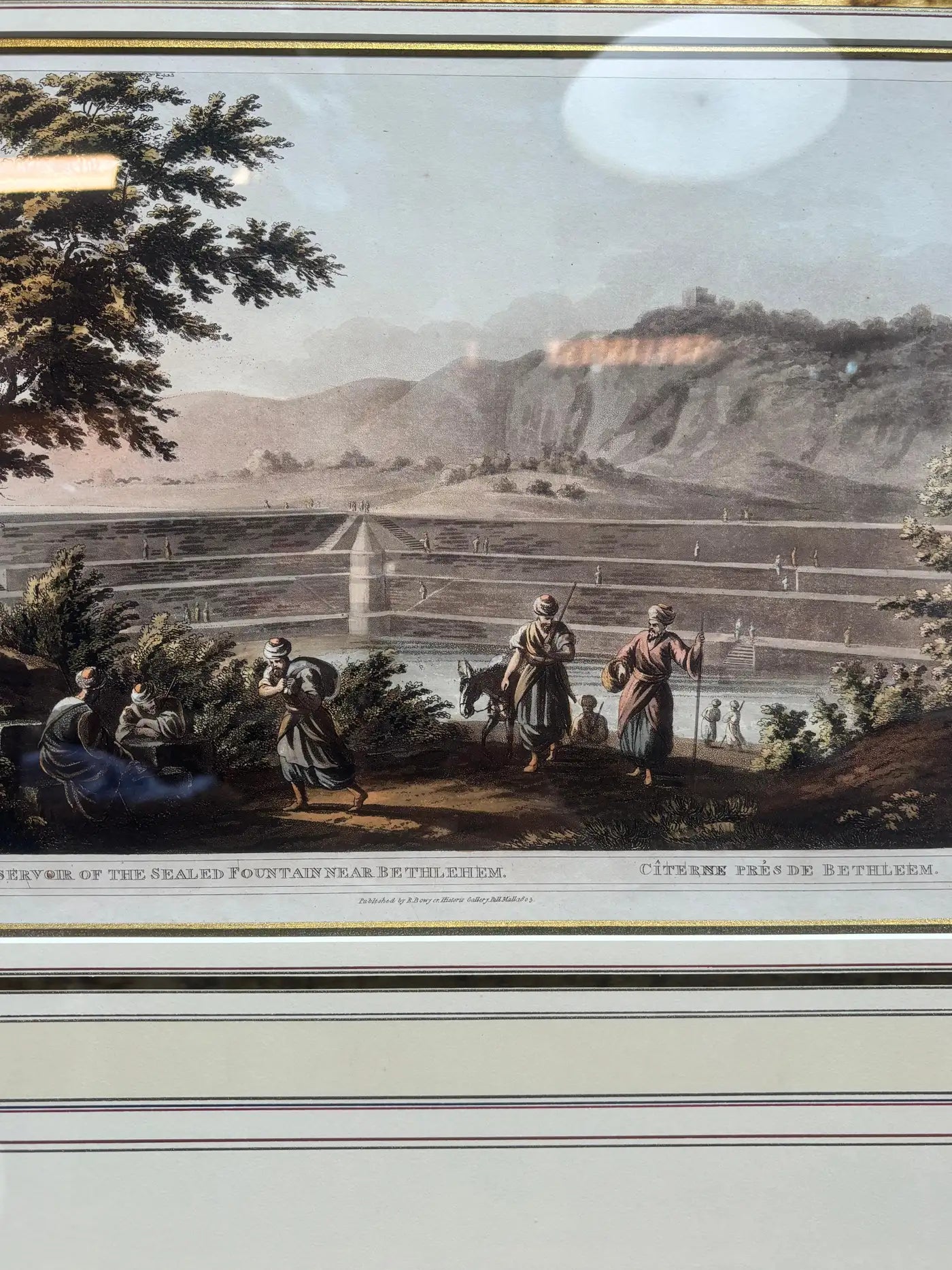 Luigi Mayer - "Reservoir of the Sealed Fountain near Bethlehem(1804)" w/ Gold Frame