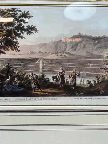 Luigi Mayer - "Reservoir of the Sealed Fountain near Bethlehem(1804)" w/ Gold Frame