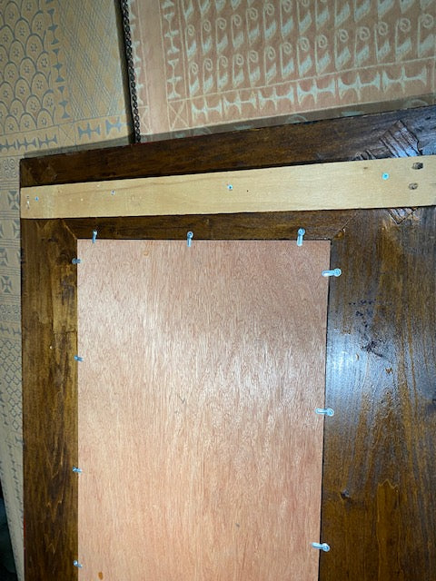 Red Chinoiserie Convex Mirror
