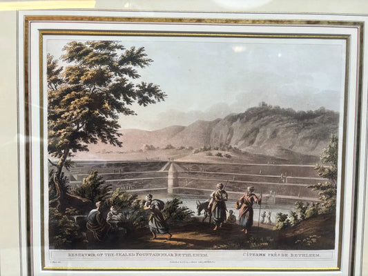 Luigi Mayer - "Reservoir of the Sealed Fountain near Bethlehem(1804)" w/ Gold Frame