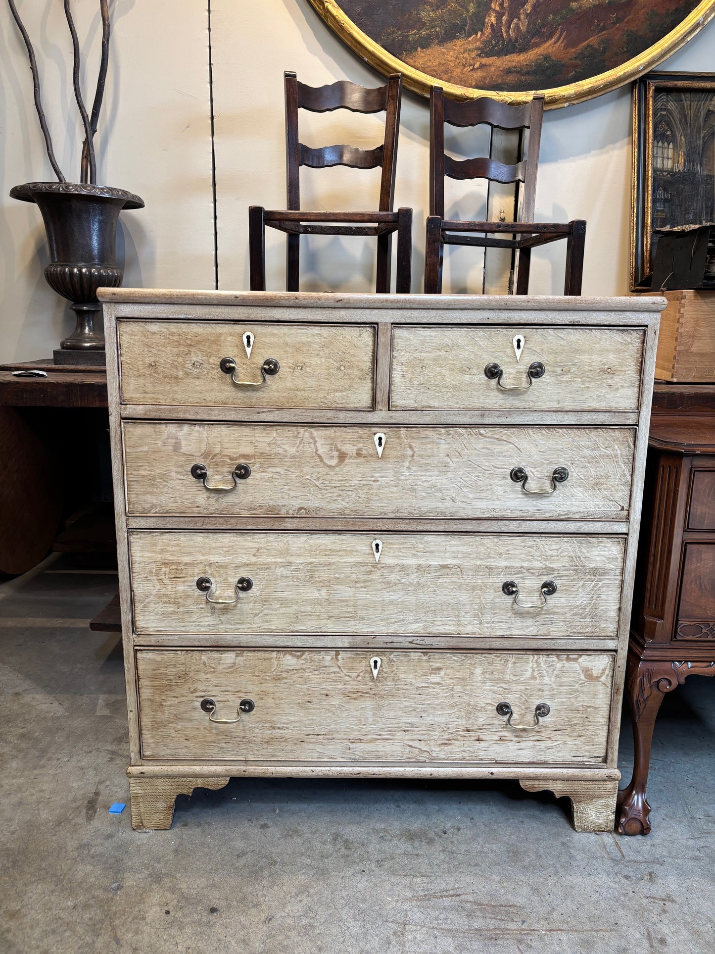 18th Century Georgian Lightened Mahogany Chest of Drawers