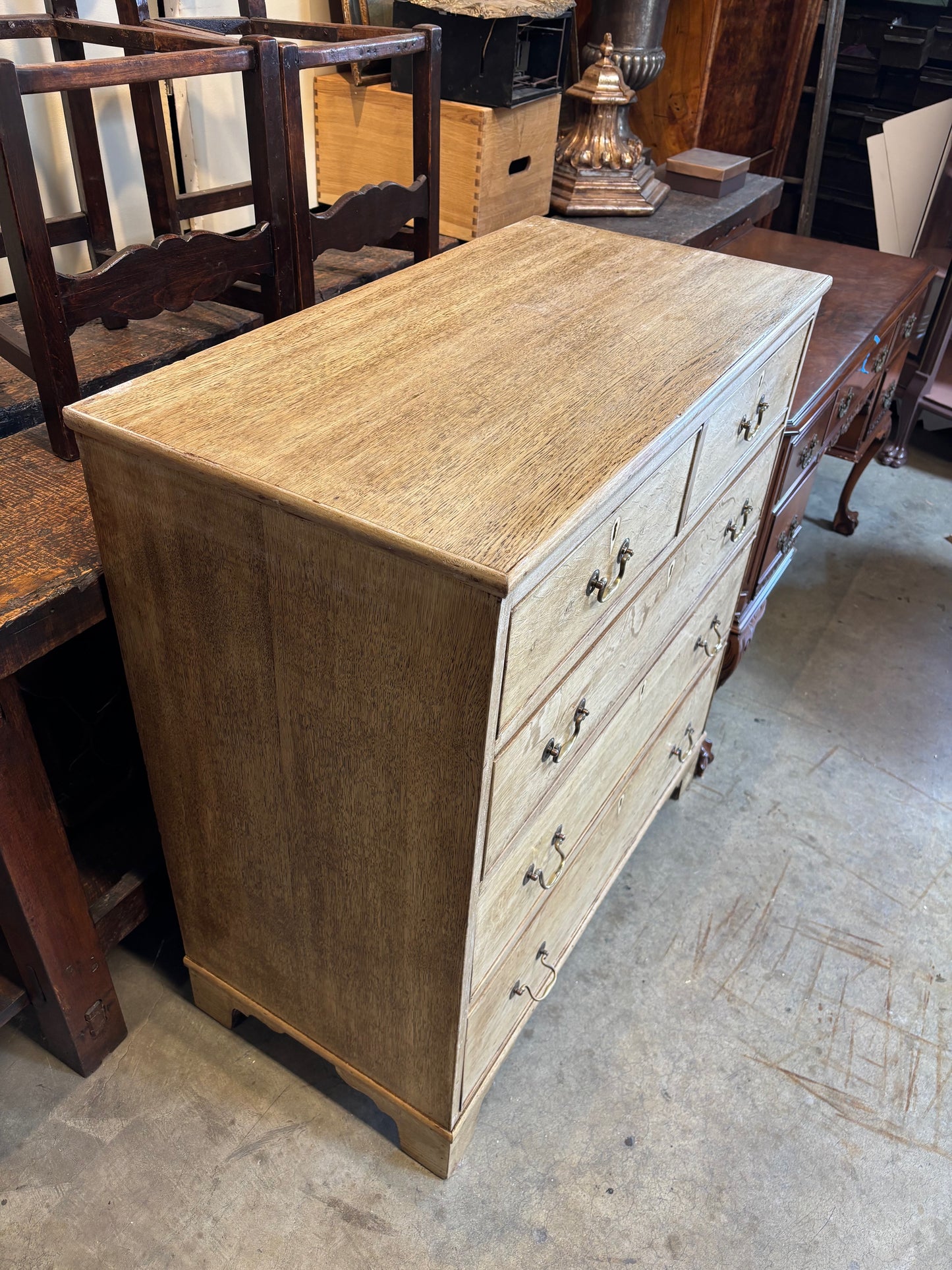 18th Century Georgian Lightened Mahogany Chest of Drawers
