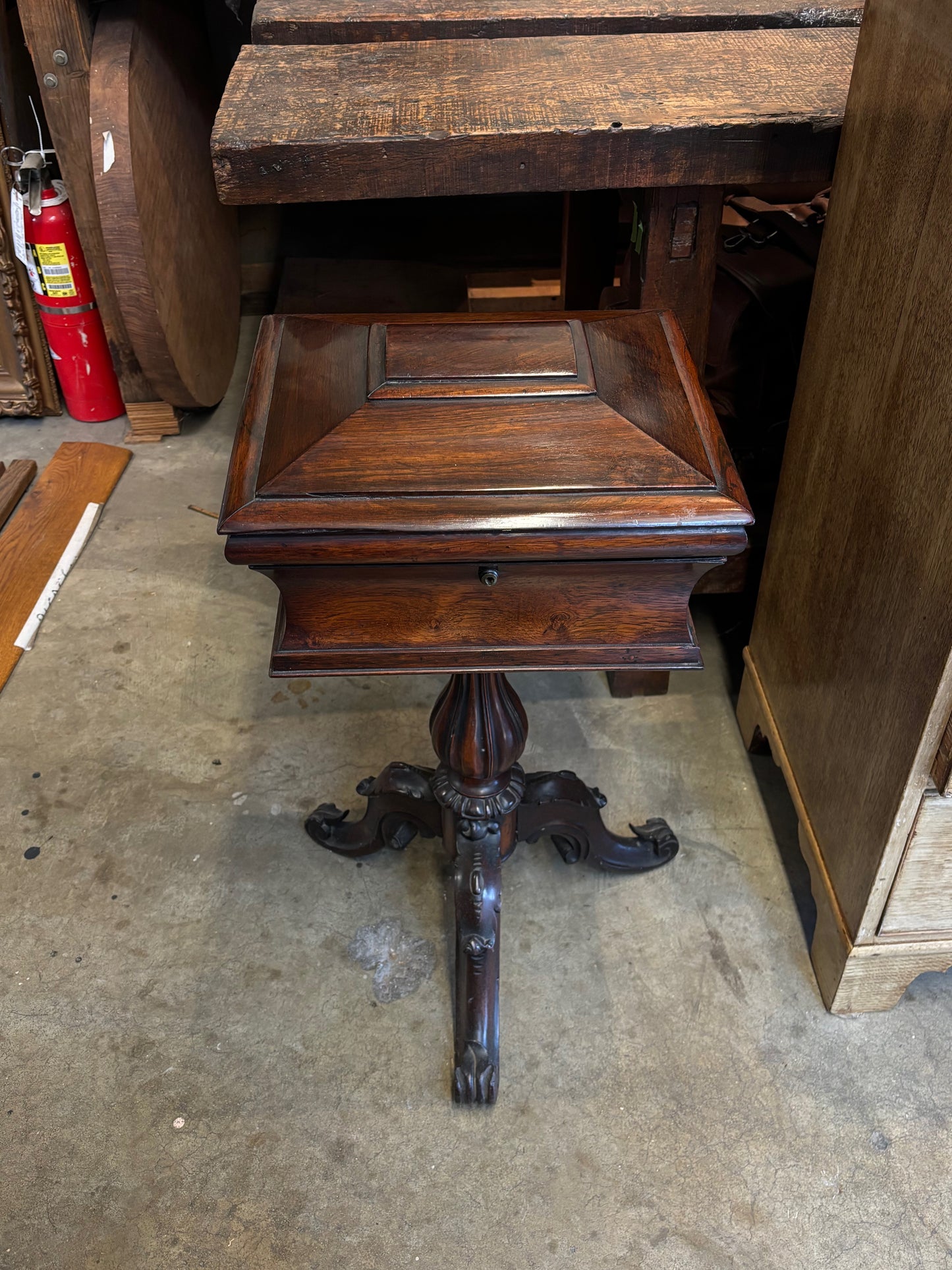 19th Century English Rosewood Teapoy Table
