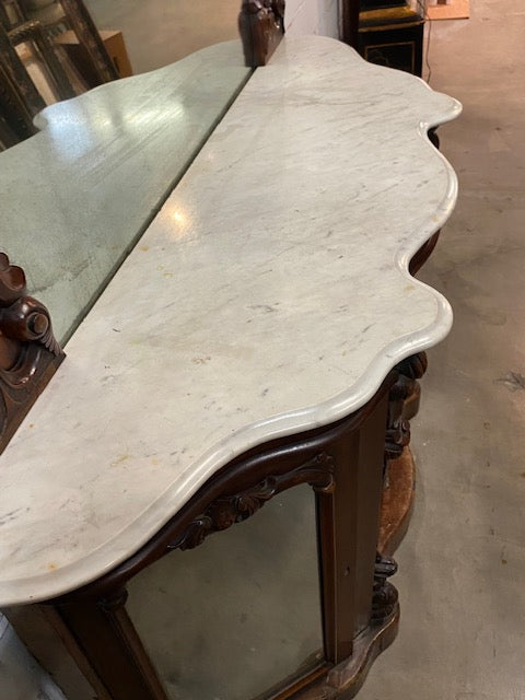 Irish Victorian Burl Walnut Credenza