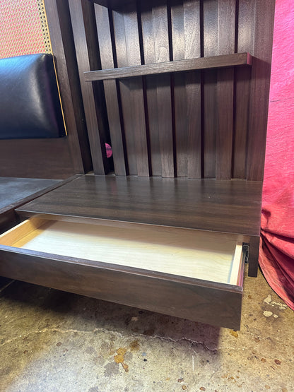 Custom Bed Frame with Built-In Shelving and Nightstands