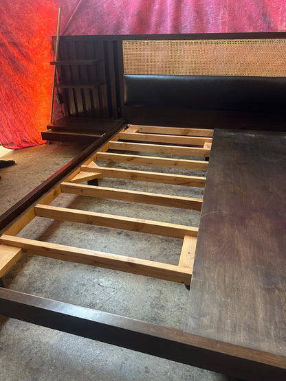 Custom Bed Frame with Built-In Shelving and Nightstands