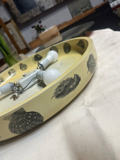 1960s Italian Backlit Wall Mirror with Shell Motif by Fornasetti