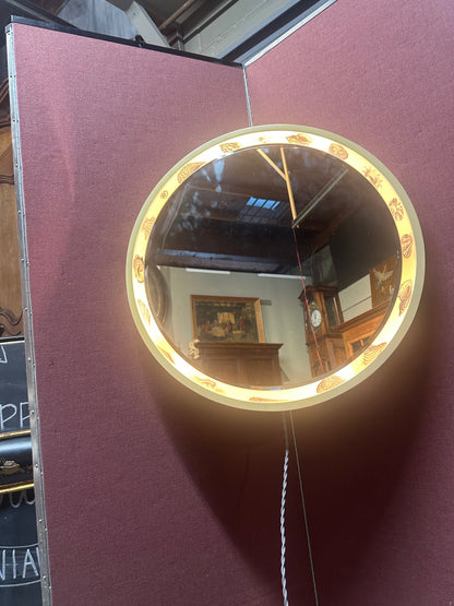 1960s Italian Backlit Wall Mirror with Shell Motif by Fornasetti