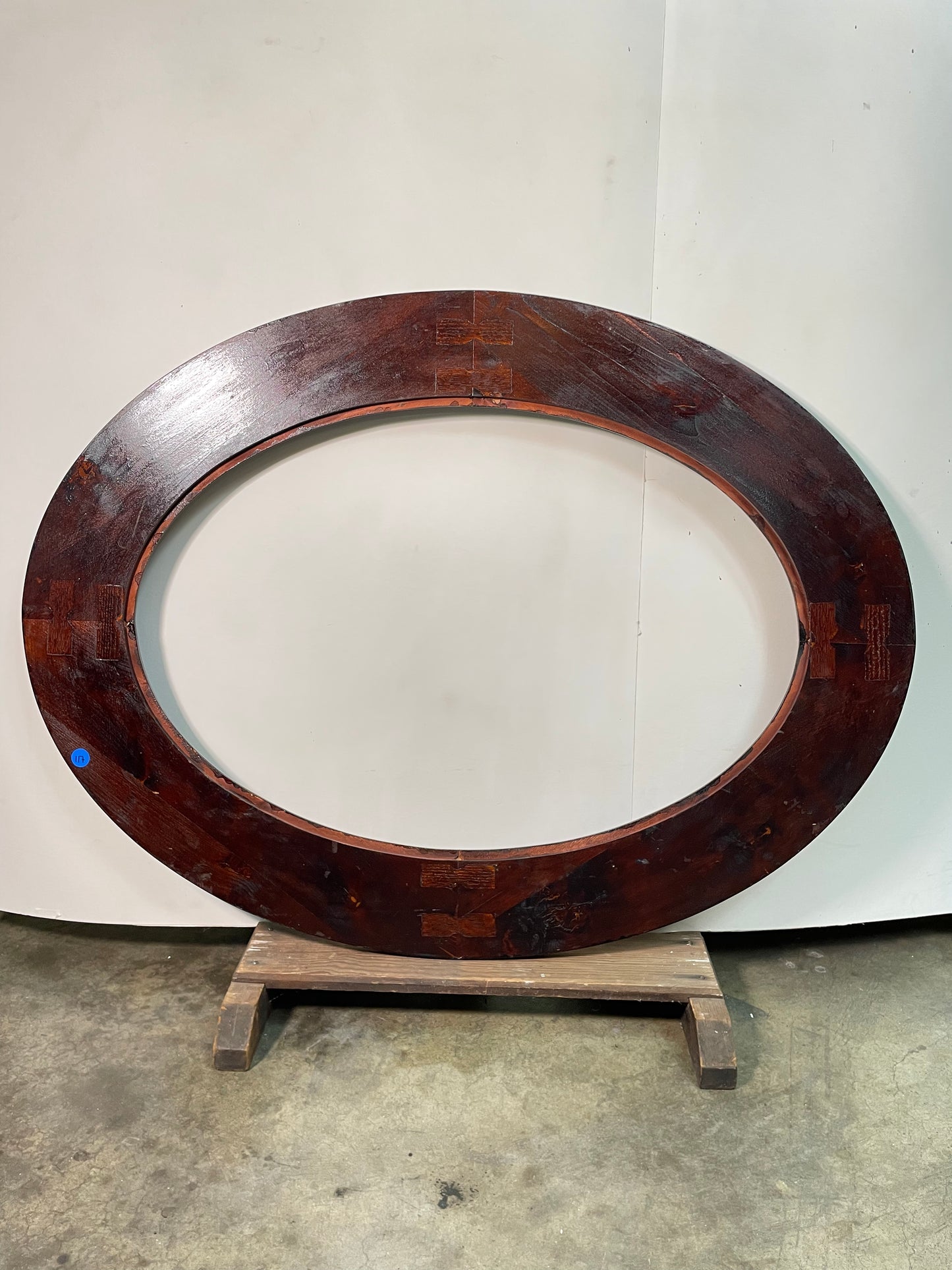 Mahogany Hand-Carved Oval Frame