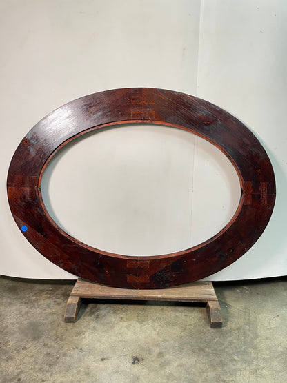 Mahogany Hand-Carved Oval Frame
