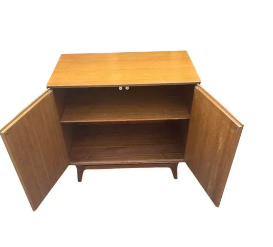 1950s Mid Century Rway Walnut and Brass Dresser