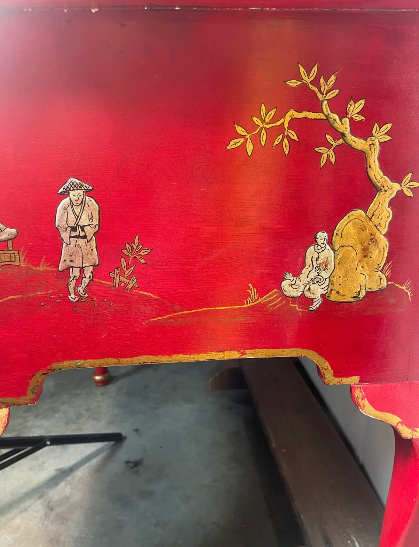 English Red Mini Kneehole Desk