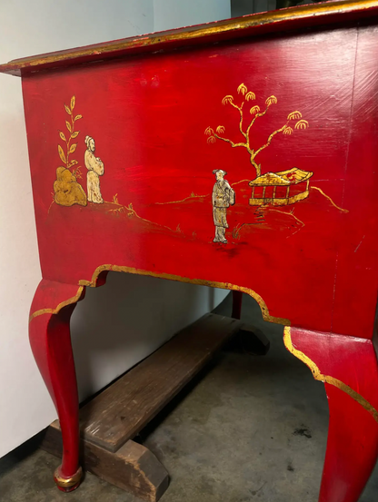 English Red Mini Kneehole Desk