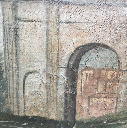 1940s Italian "Cane Da Caccia Tra Le Rovine" Painting
