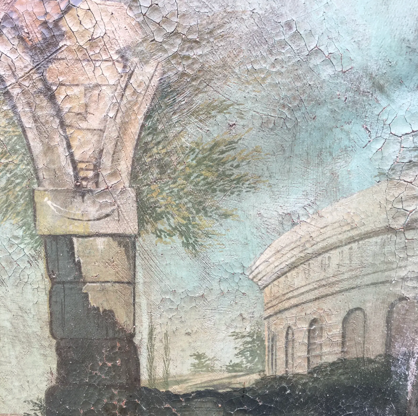 1940s Italian "Cane Da Caccia Tra Le Rovine" Painting
