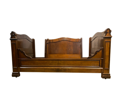 Pair of French Louis Philippe Burl Walnut Daybeds, Circa 1880