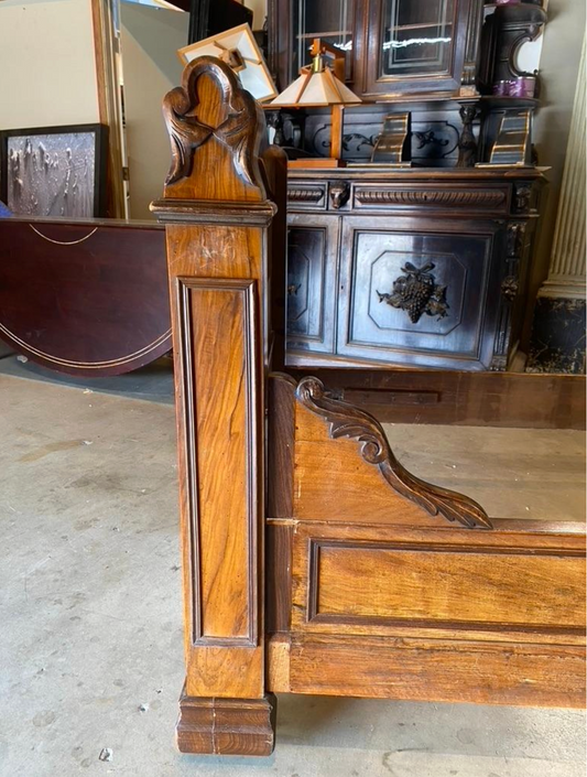Pair of French Louis Philippe Burl Walnut Daybeds, Circa 1880