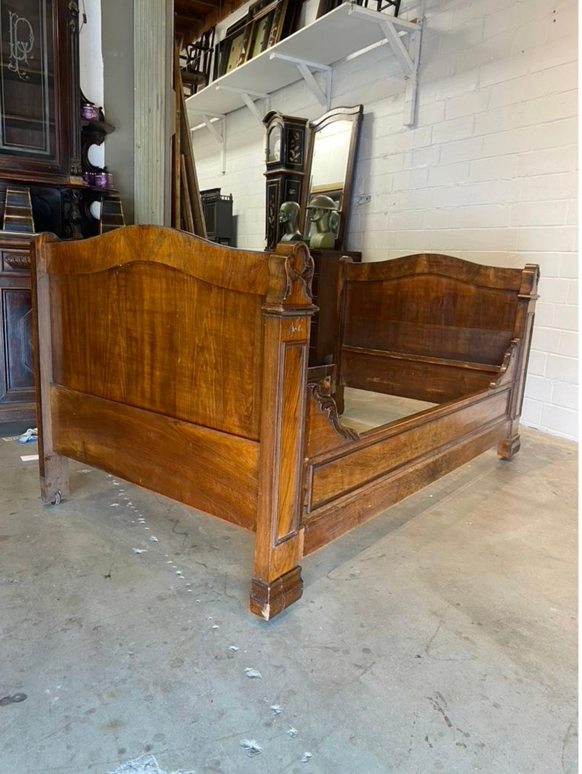 Pair of French Louis Philippe Burl Walnut Daybeds, Circa 1880