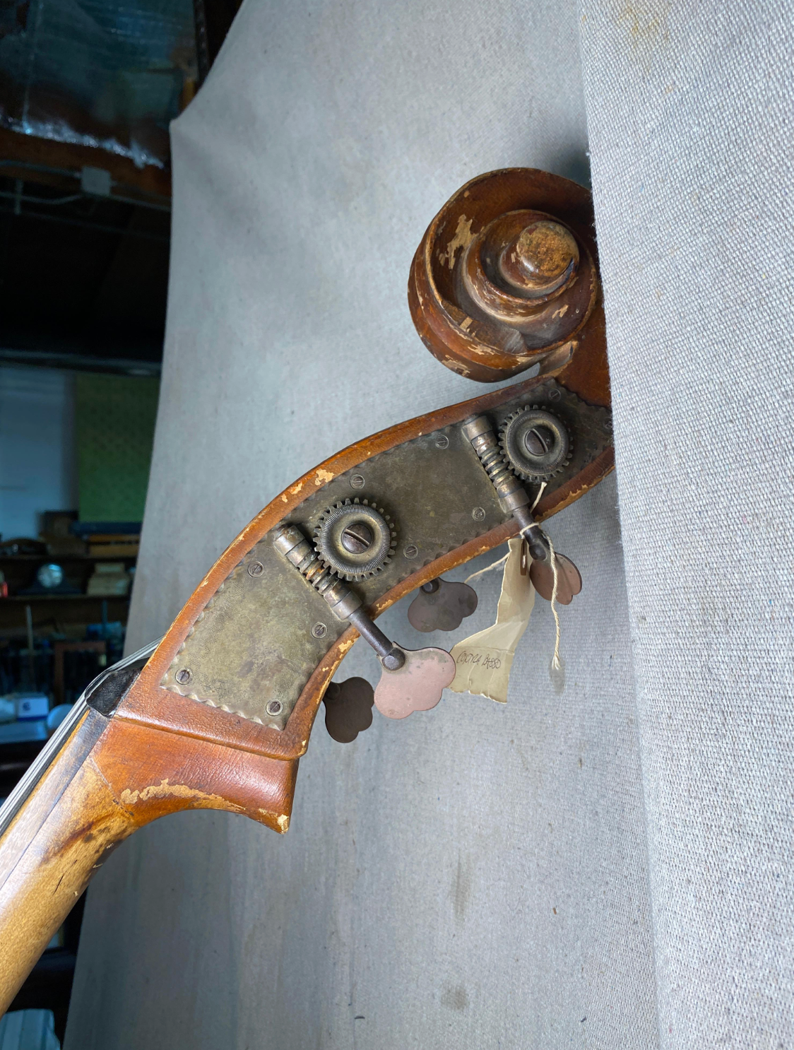 German Carved Round Back Upright Bass Guitar