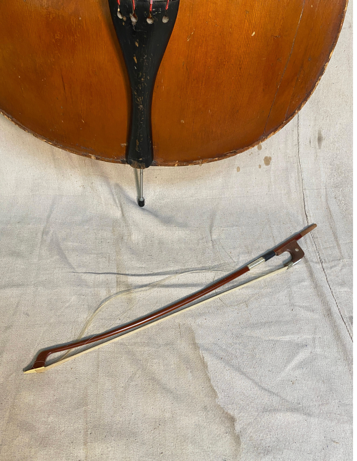 German Carved Round Back Upright Bass Guitar